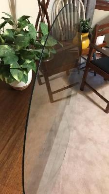 Glass Plateau verre de table rond (48 pouces) / Buffet Mid-Centu - Photo 3