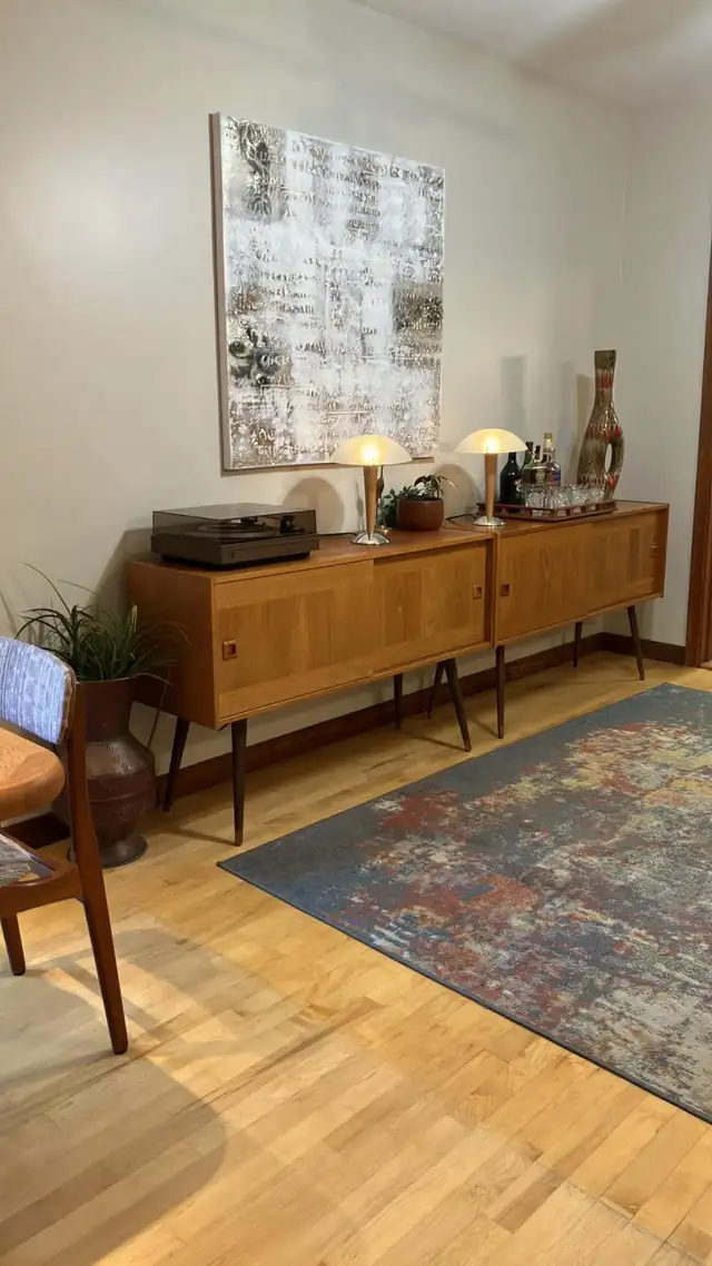 Mid century TEAK TECK Modulaire. Bar Buffet crédence, bahut disq
