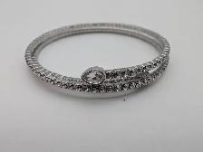 (B10336) Swarovski Clear Crystal Double Coil Wrap Bracelet