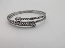 (B10336) Swarovski Clear Crystal Double Coil Wrap Bracelet - Photo 2