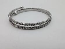 (B10336) Swarovski Clear Crystal Double Coil Wrap Bracelet - Photo 3