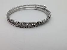 (B10336) Swarovski Clear Crystal Double Coil Wrap Bracelet - Photo 4
