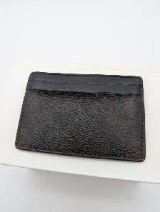 (B10224) Coach New York Brown Signature Canvas Card Case Blac... - Photo 2