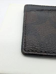 (B10224) Coach New York Brown Signature Canvas Card Case Blac... - Photo 3