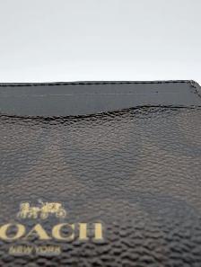 (B10224) Coach New York Brown Signature Canvas Card Case Blac... - Photo 5
