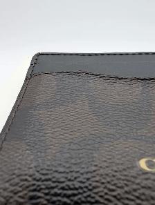 (B10224) Coach New York Brown Signature Canvas Card Case Blac... - Photo 6