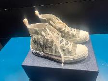 League High-Top SneakerWhite and Black Dior Oblique Canvas