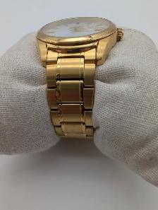(B8682) Seiko 6N52 Gold Tone White Dial Sapphire Date Quartz... - Photo 6