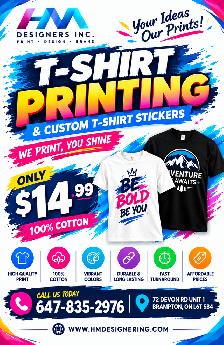 Custom T-Shirt Printing | $14.99 | Brampton