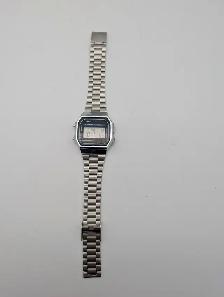 (B8613) Casio A168 Vintage Digital Watch Module 1572 Steel Br...
