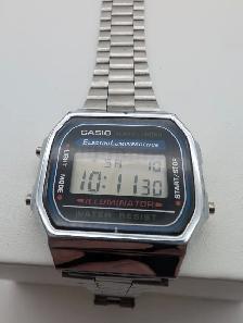 (B8613) Casio A168 Vintage Digital Watch Module 1572 Steel Br... - Photo 2