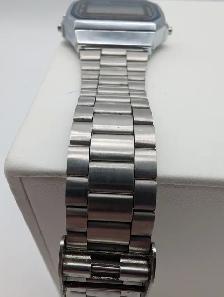 (B8613) Casio A168 Vintage Digital Watch Module 1572 Steel Br... - Photo 6