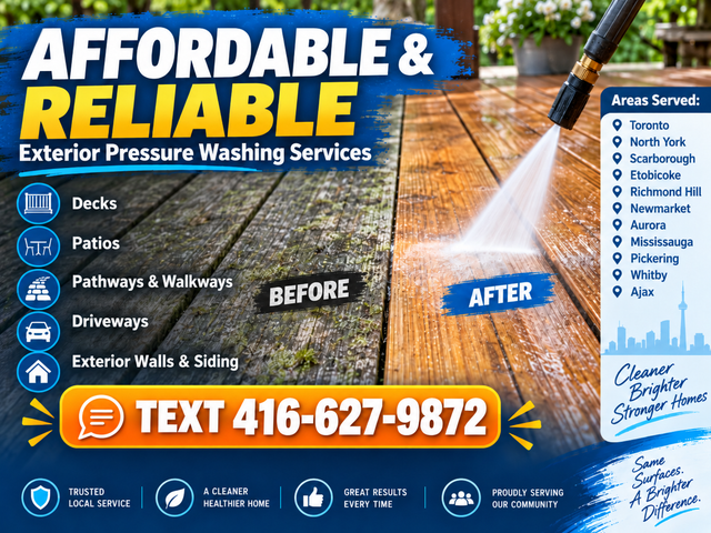 Pressure Washing – Decks, Patios & Driveways | Affordable