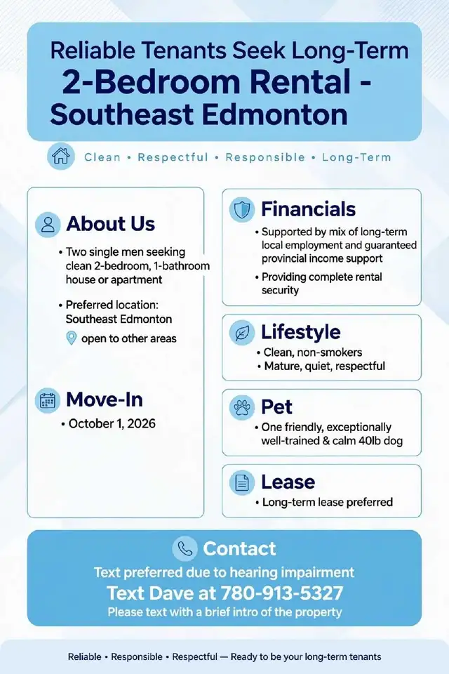 Looking for a 2-Bedroom Rental in South East Edmonton