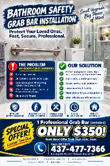 Bathroom Safety Grab Bar Installation | Special Offer $350