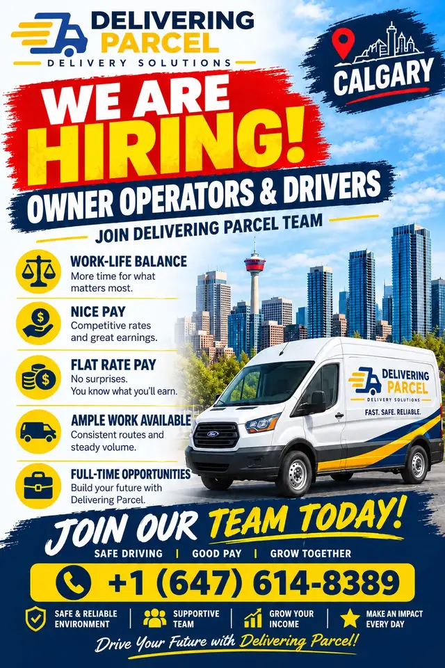 1.  URGENT HIRING – OWNER OPERATORS & DELIVERY DRIVERS
