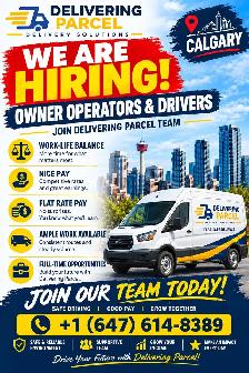 1.  URGENT HIRING – OWNER OPERATORS & DELIVERY DRIVERS