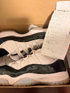 Jordan 11 Low "Emerald / Easter" 2018 – OG Box   Receipt - Photo 6