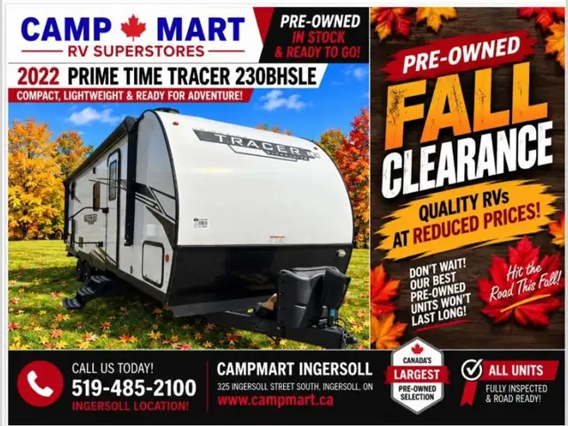 2022 Prime Time RV Tracer 230BHSLE