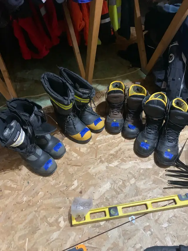 various pairs steal toe winter work boots /125 each