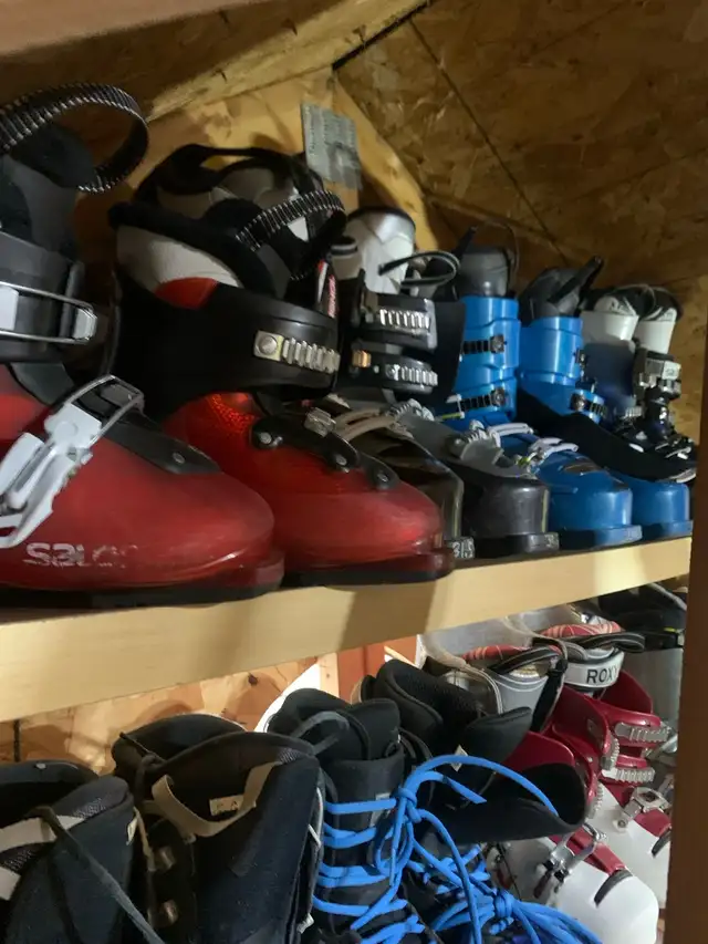 various sizes snowboard/ ski boots and helmets /various prices