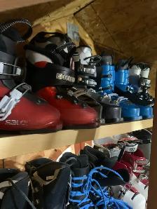 various sizes snowboard/ ski boots and helmets /various prices