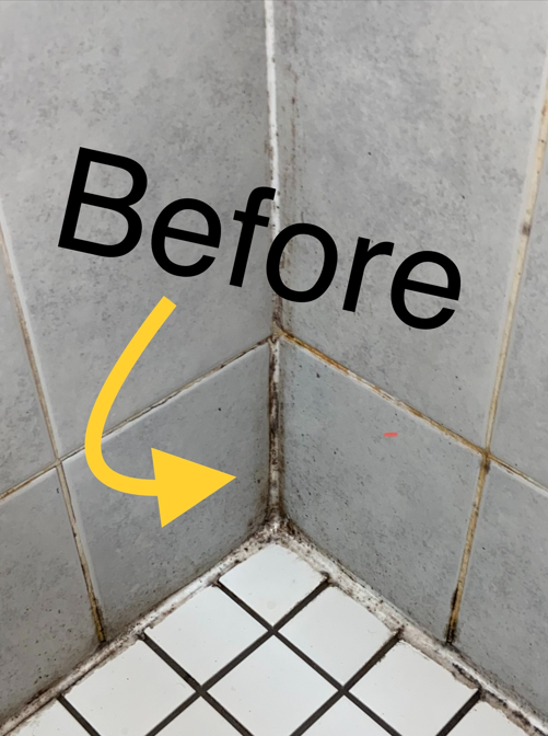 Old Shower and Bathtub Silicone Caulk Grout