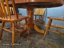 solid oak table and 4 chairs