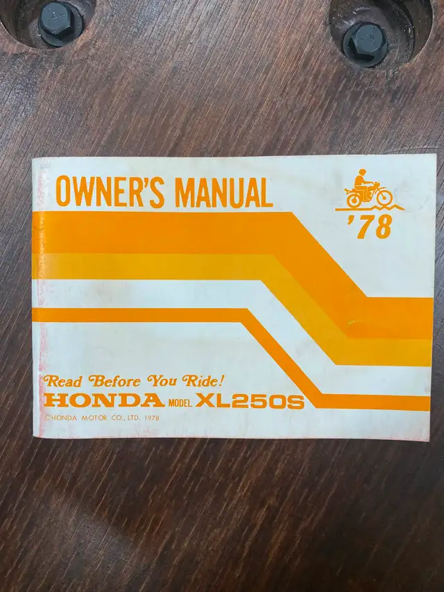 1978 Honda XL 250 S owners manual original OEM 65 pages.