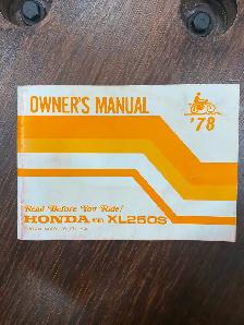 1978 Honda XL 250 S owners manual original OEM 65 pages.