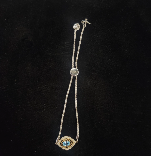 Enchanted Disney Aladdin Swiss Blue Topaz & Diamond Bracelet