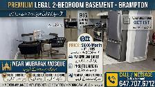 Legal 2 Bedroom Basement for Rent – Brampton – $1,800