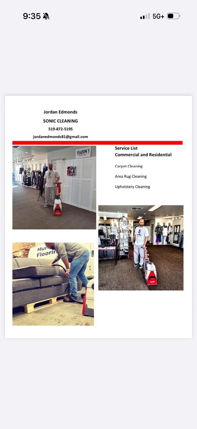 Carpet cleaning, text 519-872-5195