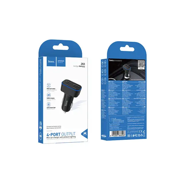 HOCO Z63 Barry Four-Port Car Charger (2C2A)