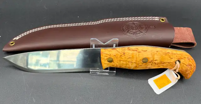 Helle Nord 14c28n Fixed Bushcraft Knife with Leather Sheath
