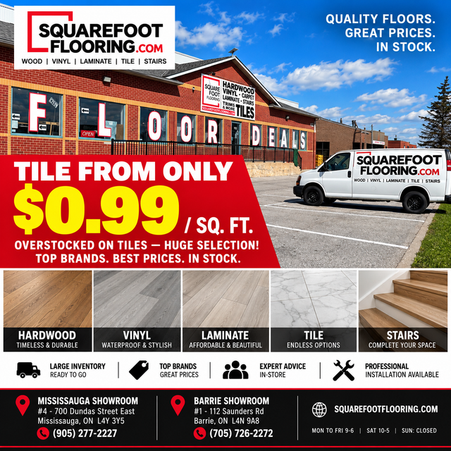 CLEARANCE SALE - SQAUREFOOT FLOORING BARRIE