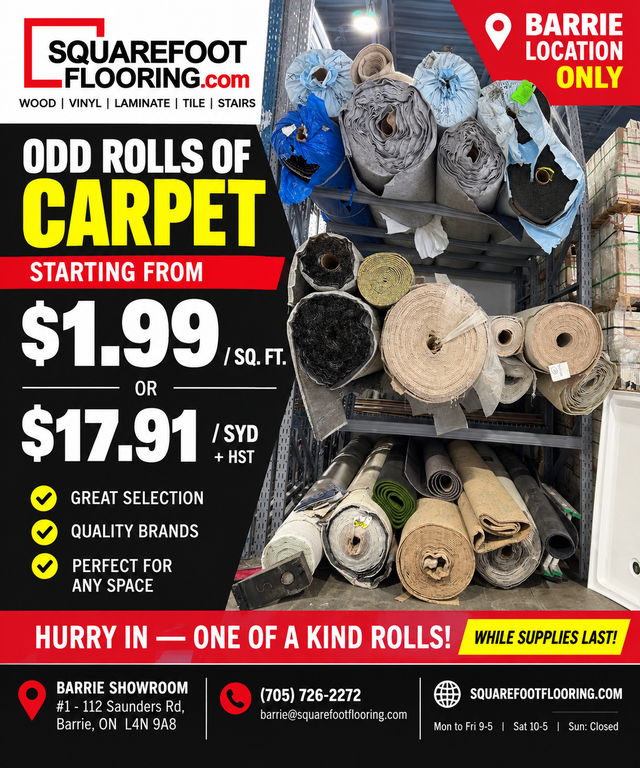 LIQUIDATION CARPET   TILE - SQUAREFOOT FLOORING BARRIE