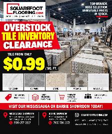 OVERSTOCKED TILE SALE - SQUAREFOOT FLOORING BARRIE