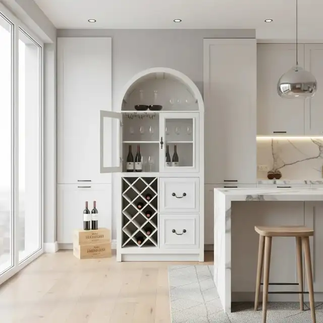 Brand New Arch Top Bar Cabinet Wine Rack Storage Special $199