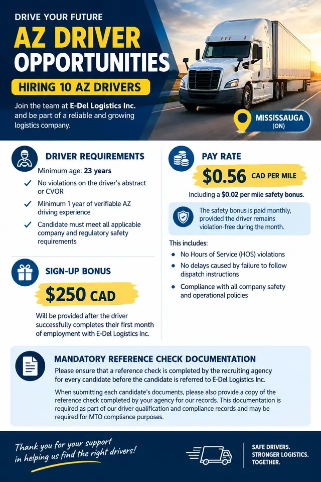 Hiring- AZ Truck Driver Position