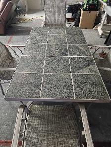 Dining Set Granite 'Stone-Tiled' Tabletop