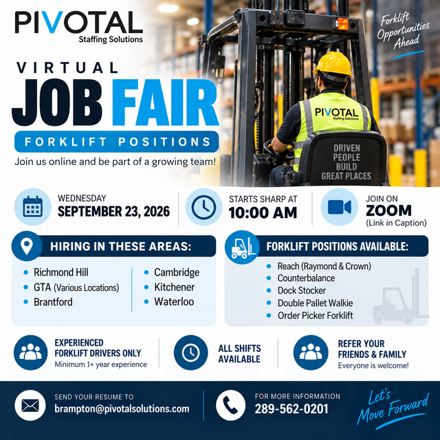 Virtual Job Fair for Forklift Operators