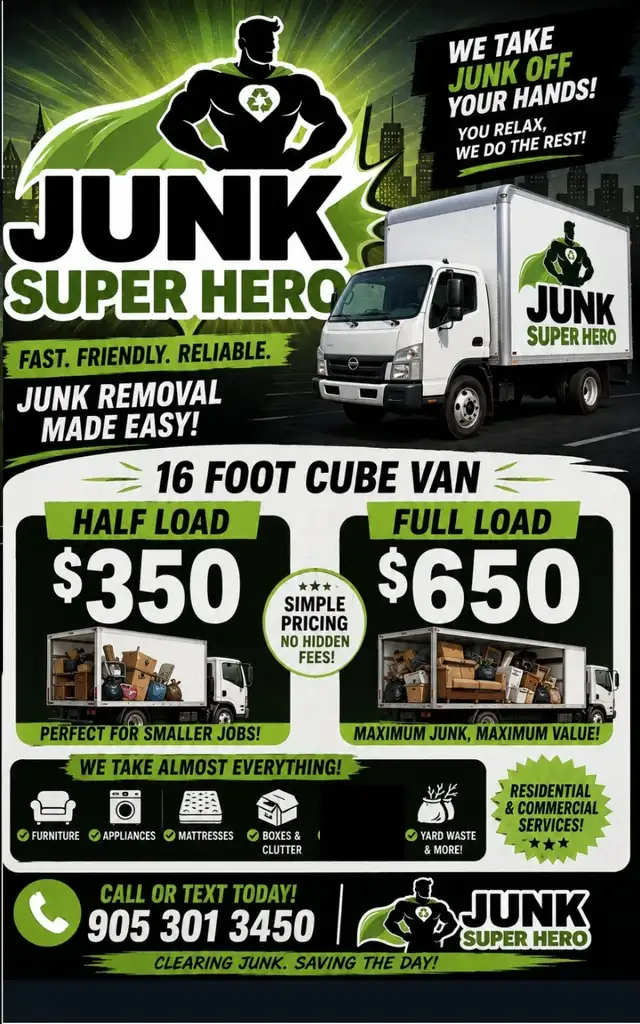 Junk Removal free estimate 905-301-3450 Jeff