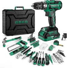 DEKO PRO 186pcs tool kit with 20V Cordless Drill and case NEW