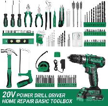 DEKO PRO 186pcs tool kit with 20V Cordless Drill and case NEW - Photo 3