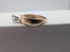(B7711) 14K Yellow Gold Diamond Solitaire Engagement Ring Siz... - Photo 2