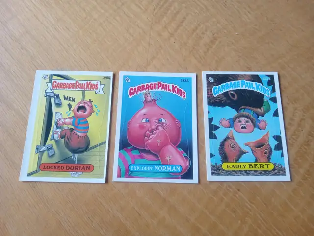 Carte 1987 Topps Garbage Pail Kids 3 cartes stickers (150926-809