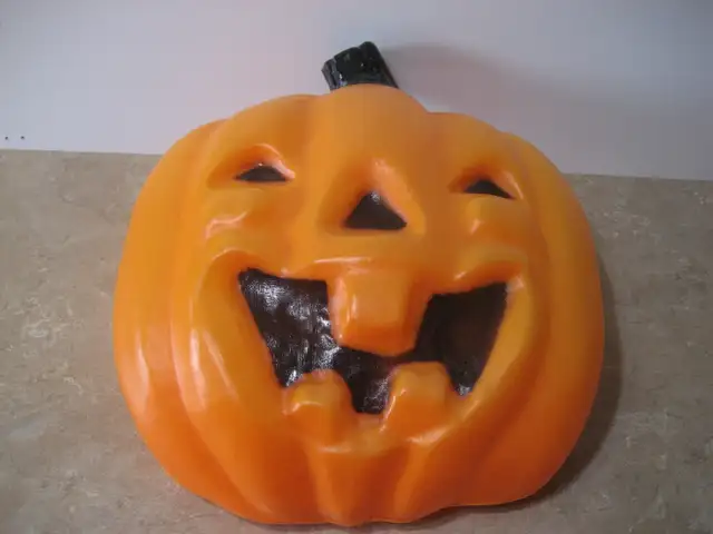 Blow mold wall mount pumpkin / jack o lantern
