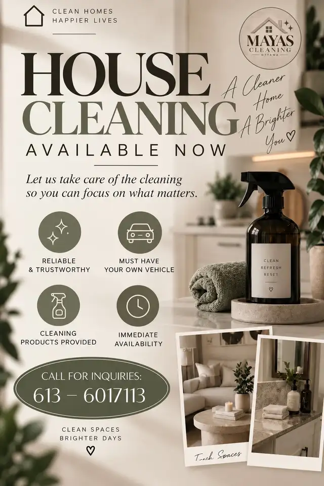 CLEANERS FOR HIRE ( homes / condos / apartments)