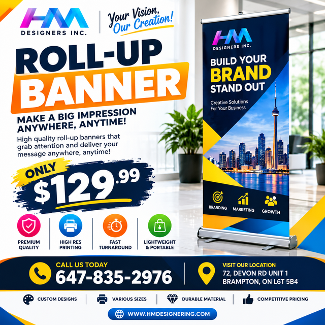 Roll-Up Banner Printing | Custom Retractable Banners | Brampton